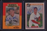 Signed Bill Dickey and Bob Feller Baseball Cards