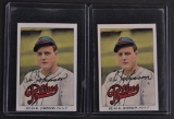 Group of 2 Signed Si Johnson Baseball Cards