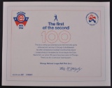 The First of the Second 100 Chicago Cubs Opening Day Certificate