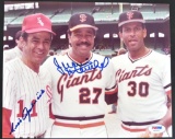 Signed New York Giants Juan Marichal and Chicago White Sox Photo with PSA COA