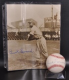 Signed Buck Leonard Photo and Baseball
