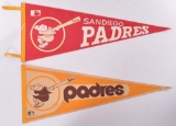 Group of 2 1960s/70s San Diego Padres Felt Pennants