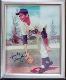 Signed Brooklyn Dodgers Sandy Koufax Framed Photograph