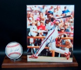 Signed California Angels Dave Winfield Baseball and Photograph with Display