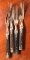 Group of 4 Antique Forks with Wooden handless