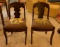 Pair of antique chairs with crocheted seats
