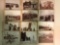 Large group of antique photos on board