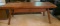 Vintage knotty pine bench with drawer