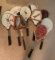 Group of seven vintage tennis rackets and covers