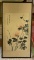 Oriental wood block painting with floral design