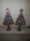 Lot of two vintage decorative metal Christmas Trees