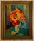 Bouquet of flowers Oil painting on board By E Dorey