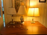 Group of three table lamps