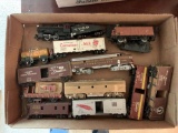 Group of vintage HO scale Locomotive and boxcars