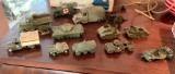 Group of dinky and tekno diecast military vehicles