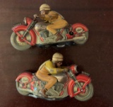 Vintage Schuco Wind up tin motorcycle toys