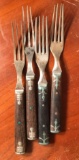 Group of 4 Antique Forks with Wooden handless