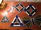 Group of stained glass pieces