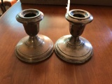 Antique Sterling Silver weighted candle holders