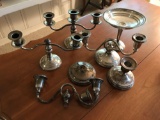 Group of sterling silver weighted candelabras