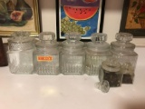 Group of 10 glass canisters includes Bunte's