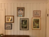 Group of six framed prints