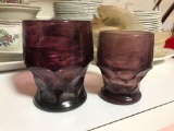 Group of 7 vintage purple glasses