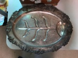 Large vintage silver plate meat platter