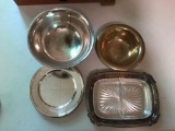 Group of 9 silver plate items