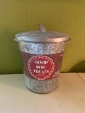 Good dog treats galvanized bucket