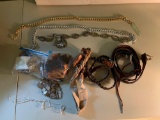 Group of vintage costume jewelry belts