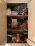 Closet lot of miscellaneous linens and more