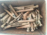 Box of wooden clothes pins
