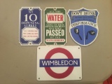 Group of 4 metal signs