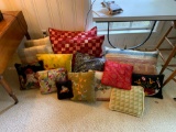Group of homemade pillows