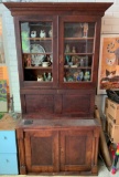 Antique walnut secretary with tiger maple drawers