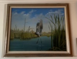 Oil painting of a Stork by Hakes