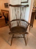 Vintage wood spindle back arm chair