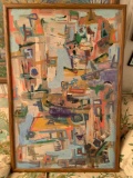 Abstract oil painting on board by Eve Garrison