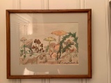 Watercolor of mushrooms by Dorothy Brintnall