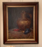 Still life oil on board paining by William Hallquist