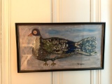 Mixed media painting of Bird by M Lewis