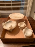 Group of four vintage marble compotes
