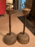 Antique pair of ornate candlesticks
