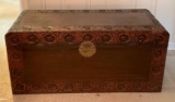 Vintage Carved trunk with rose design