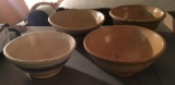 Group of 4 Vintage Stoneware Bowls