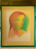 Pastel portrait of a woman