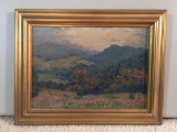 Vintage Mountain Scenery Oil Painting