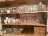 Entire four shlf contents misc Glass & Porcelain.