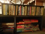 Over 100 Vintage books with book shelves.